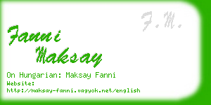 fanni maksay business card